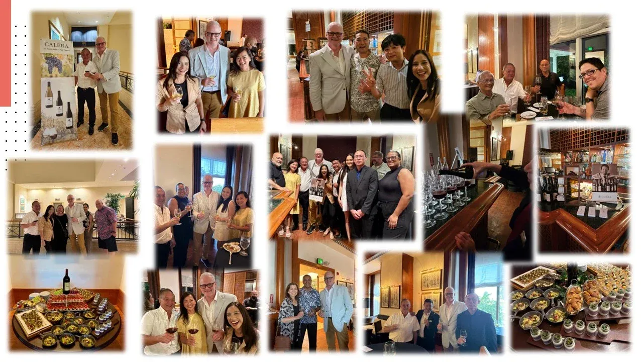 Photo collage from the Duckhorn Wine Series night at Hilton Guam Resort & Spa