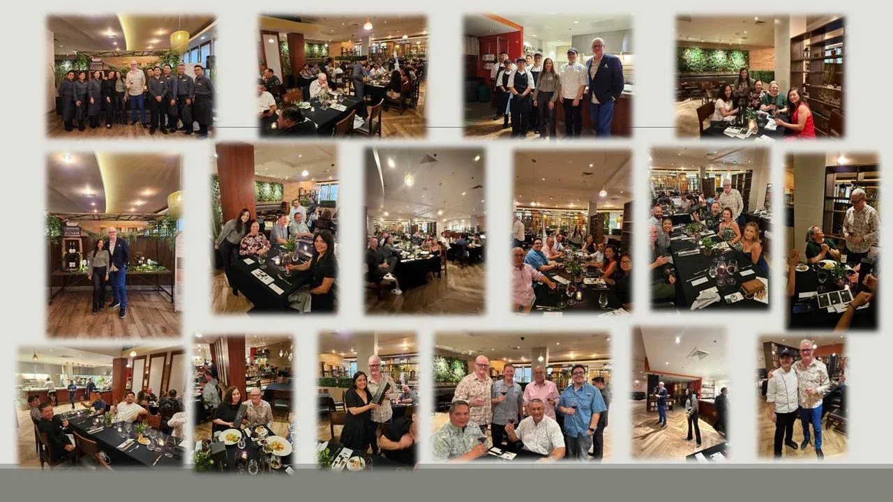 Photo collage from the Duckhorn Wine Series night at Root’z Hill Grill House